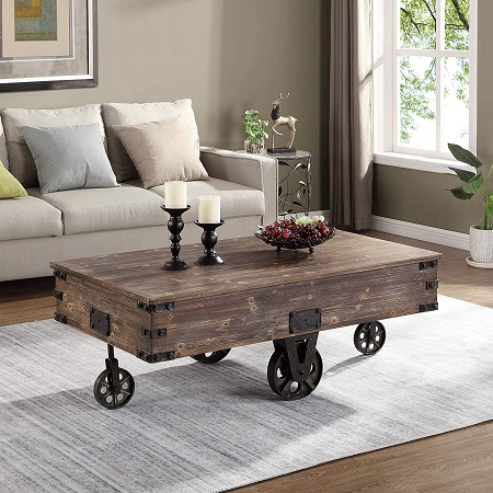 Rustic steampunk table cart