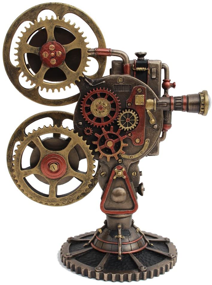 Steampunk projector statue with LED