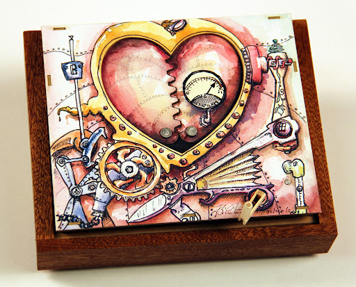 Steampunk Kinetic art Valentine Card by Bradley N Litwin