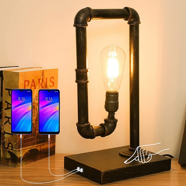 Minimalist Steampunk table lamp