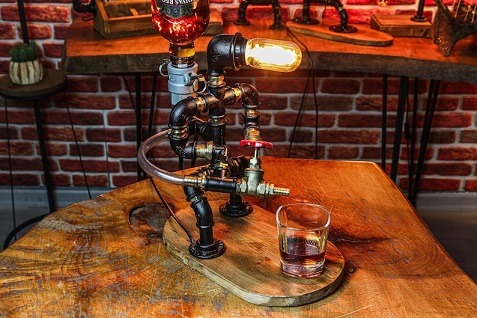 Steampunk Lamp and dispenser