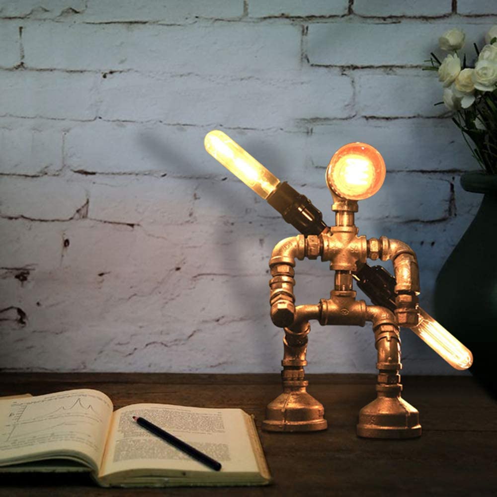 Steampunk Table lamp Robot