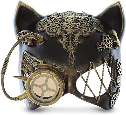 Steampunk Halloween Costume accessory Cat Mask
