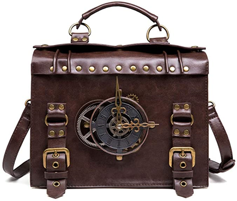 Large Crossbody Steampunk leather bag