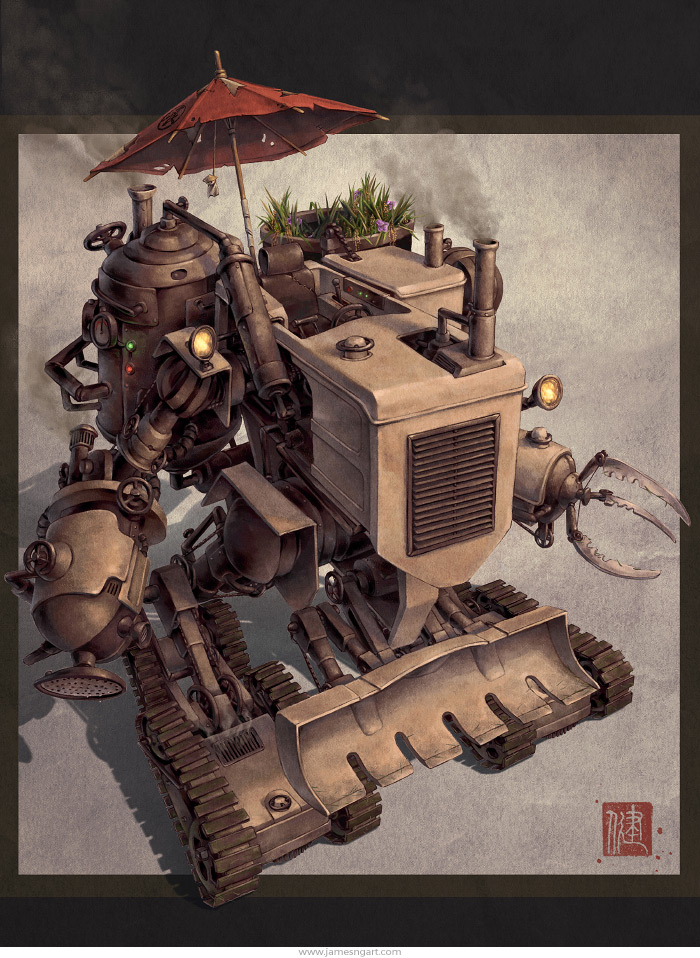 Harvester steampunk design James Ng