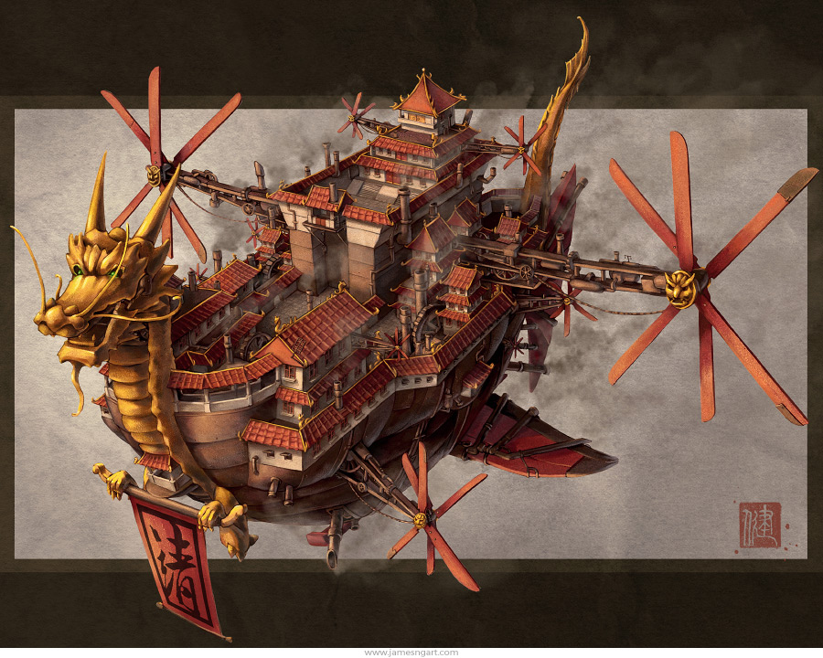 Imperial-Airship Steampunk design James Ng