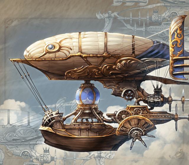 steampunk design airship