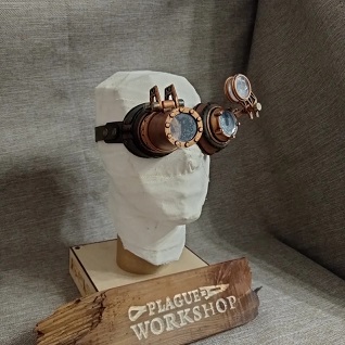 Steampunk goggles with monocular tube 
